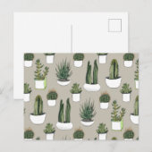 Waterverf Cacti & Succulent - Beige Briefkaart (Voorkant / Achterkant)