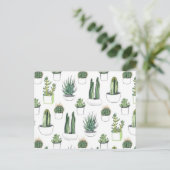Waterverf Cacti & Succulent Briefkaart (Staand voorkant)
