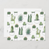 Waterverf Cacti & Succulent Briefkaart (Voorkant / Achterkant)