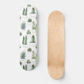 Waterverf Cacti & Succulent Skateboard (Voorkant)