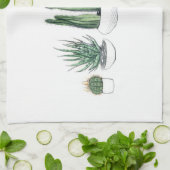 Waterverf Cacti & Succulents Theedoek (Gevouwen)