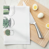 Waterverf Cacti & Succulents Theedoek (Quarter Fold)