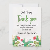 waterverf Cactus Baby shower Hartelijk dank Kaart (Voorkant)