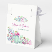 Waterverf Cactus Bloem Bruiloft Favor Dozen Bedankdoosjes (Achterkant)