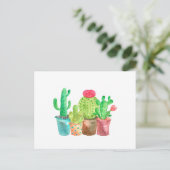 Waterverf cactus Briefkaart (Staand voorkant)
