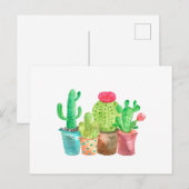 Waterverf cactus Briefkaart (Voorkant / Achterkant)