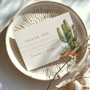 Waterverf Cactus Desert Landscape Wedding Bedankkaart