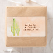 Waterverf cactus eenvoudig zuidwestelijke gunst etiket (Insitu)