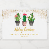 Waterverf Cactus Fiesta Vrijgezellenfeest Mini Sparkling Wijnetiket (Enkel label)