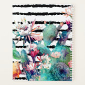  Waterverf Cactus Floral Black Stripes Planner (Achterkant)
