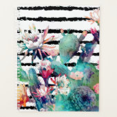  Waterverf Cactus Floral Black Stripes Planner (Voorkant)
