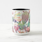 Waterverf Cactus Floral Stripes Design Mok (Midden)