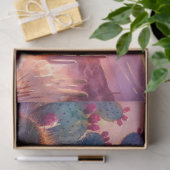 Waterverf Cactus Flowers Desert Sunset Decoupage Tissuepapier (Geschenk)