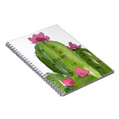 Waterverf Cactus Flowers NAAM Groen Roze Wit Notitieboek (Rechterzijde)
