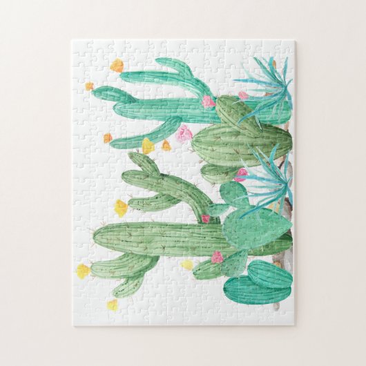 Waterverf Cactus Garden Cacti Desert Southwest Legpuzzel (Verticaal)