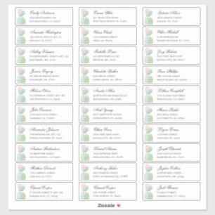 Waterverf cactus gasten adres. Adresstickers Sticker