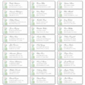 Waterverf cactus gasten adres. Adresstickers Sticker (Voorkant)