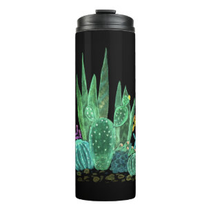 Waterverf, cactus gooi kussen thermosbeker