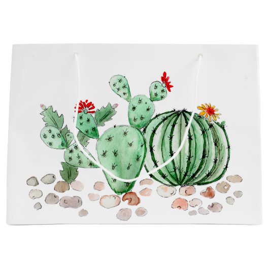 waterverf, cactus groot cadeauzakje (Voorkant)