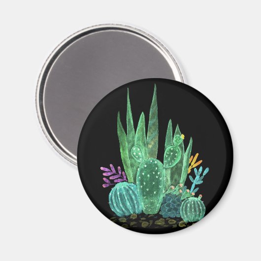 Waterverf, cactus magneet (Voorkant / Achterkant)