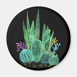 Waterverf, cactus magneet