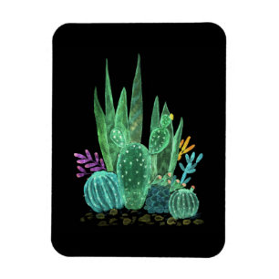 Waterverf, cactus magneet