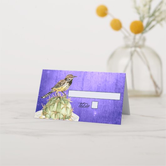 Waterverf Cactus met Wren Bird Wedding (Voorkant)