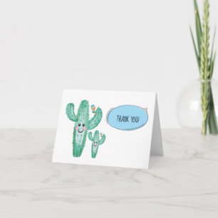 Waterverf Cactus Momma en Baby Dank u wel Bedankkaart