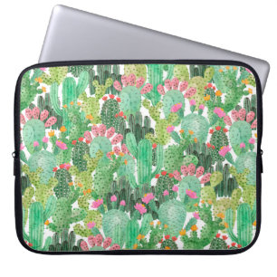 Waterverf cactus naadloos patroon laptop sleeve
