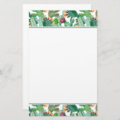 Waterverf Cactus Patroon Briefpapier (Voorkant / Achterkant)