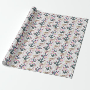 Waterverf Cactus Patroon Cadeaupapier