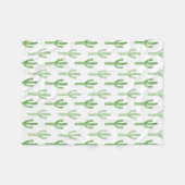 Waterverf Cactus Patroon Fleece Deken (Voorkant (Horizontaal))