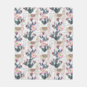Waterverf Cactus Patroon Fleece Deken (Voorkant)