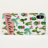 Waterverf Cactus Patroon gepersonaliseerd Case-Mate iPhone Case (Achterkant (horizontaal))