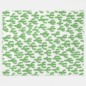 Waterverf Cactus Patroon - Groen Fleece Deken (Voorkant (Horizontaal))