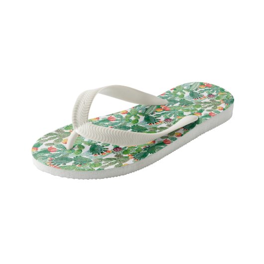 Waterverf Cactus Patroon Kinder Teenslippers (Schuin)