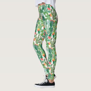 Waterverf Cactus Patroon Leggings