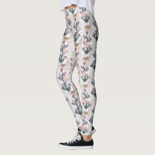 Waterverf Cactus Patroon Leggings