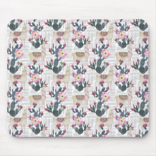 Waterverf Cactus Patroon Muismat (Voorkant)