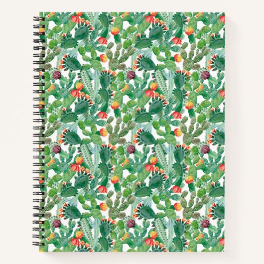 Waterverf Cactus Patroon Notitieboek (Voorkant)