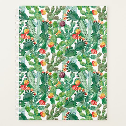 Waterverf Cactus Patroon Planner (Voorkant)
