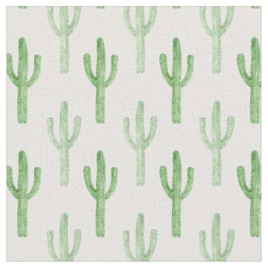 Waterverf Cactus Patroon Stof (Close Up)
