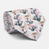 Waterverf Cactus Patroon Stropdas (Opgerold)