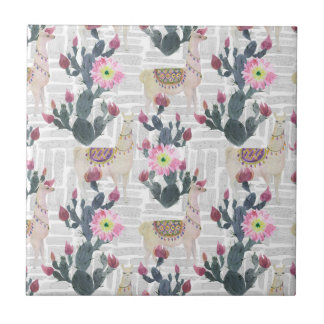 Waterverf Cactus Patroon Tegeltje