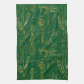 Waterverf Cactus Patroon Theedoek (Verticaal)