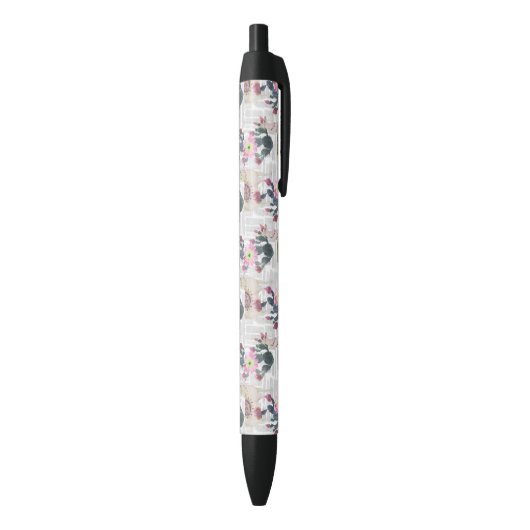 Waterverf Cactus Patroon Zwarte Inkt Pen (Achterkant (Verticaal))