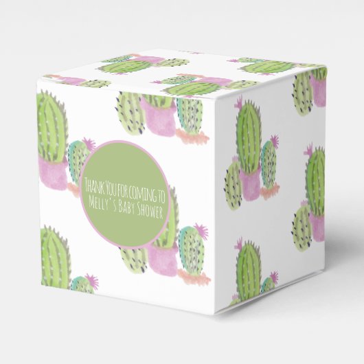 Waterverf Cactus Pattern Birthday Party Hartelijk Bedankdoosjes (Voorkant Zijde)
