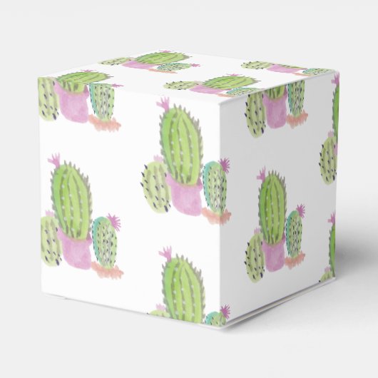 Waterverf Cactus Pattern Birthday Party Hartelijk  Bedankdoosjes (Achterkant)