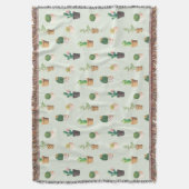 Waterverf Cactus Pattern Mint Green Deken (Voorkant Verticaal)