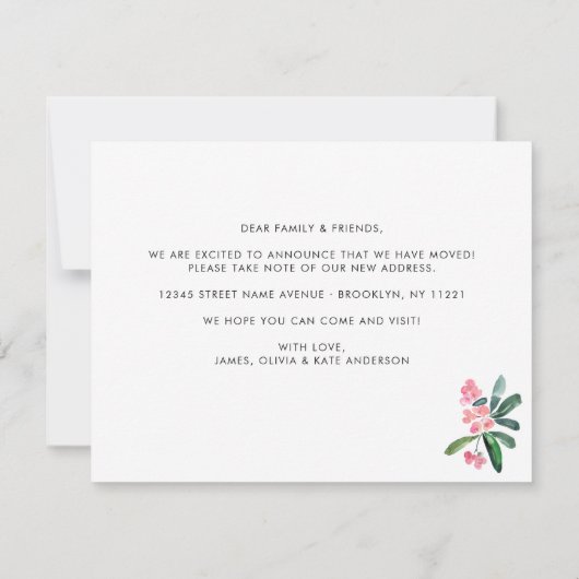 Waterverf Cactus Planed New Roots Moved Moving Aankondiging (Achterkant)